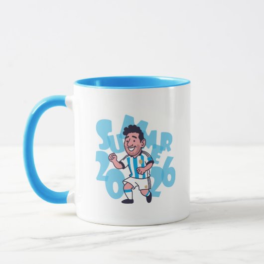 Grappige zomer 2026 voetbalspeler mok (Links)