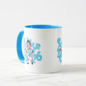 Grappige zomer 2026 voetbalspeler mok (Voorkant links)