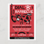 Grappige zomer barbecue | Retro 60s BBQ Koe Uitnodiging Briefkaart (Voorkant)