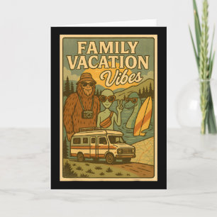 Grappige Zomer Bigfoot Familie Vakantie Alien Ness Kaart