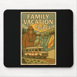Grappige Zomer Bigfoot Familie Vakantie Alien Ness Muismat