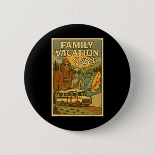 Grappige Zomer Bigfoot Familie Vakantie Alien Ness Ronde Button 5,7 Cm