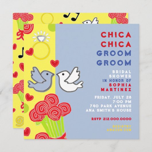 Grappige zomer bruids douche uitnodiging (Voorkant / Achterkant)