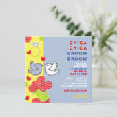 Grappige zomer bruids douche uitnodiging (Staand voorkant)