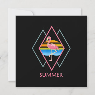 Grappige Zomer Flamingo   Schattige Flamingo Liefh Kaart