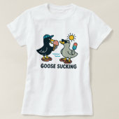 Grappige Zomer Gans; Gans met Ijs T-shirt (Design voorkant)