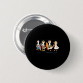 Grappige zomer gans strand eend surf vakantie scha ronde button 5,7 cm (Voorkant /achterkant)
