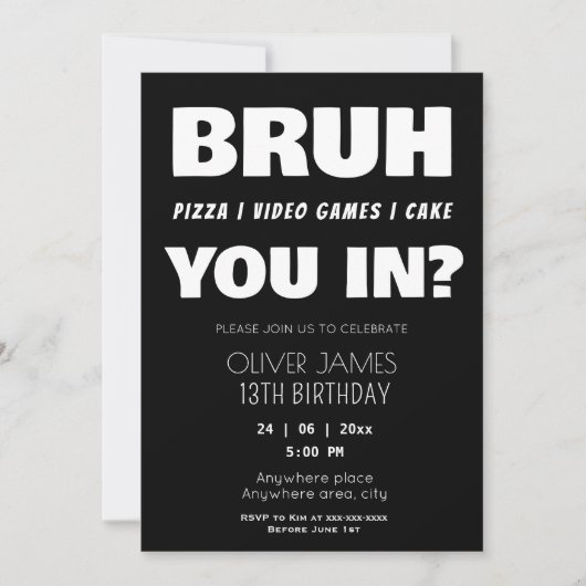 Grappige zomer jongen verjaardag uitnodiging (Voorkant)