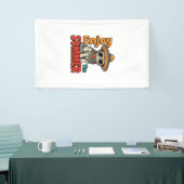 Grappige zomer kat sombrero vintage gravure ontwer spandoek (Beurs)