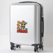 Grappige zomer kat sombrero vintage gravure ontwer sticker (Koffer)