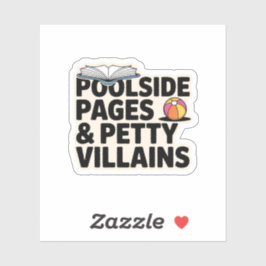 Grappige zomer lezen Villain Book Pool Sticker