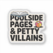 Grappige zomer lezen Villain Book Pool Sticker (Voorkant)