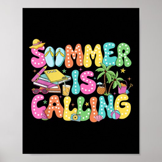 Grappige zomer roept de vibes van de lerarenopleid poster (Voorkant)