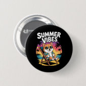 Grappige zomer Shi Inu strand hond vakantie  Ronde Button 5,7 Cm (Voorkant /achterkant)