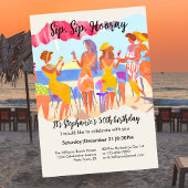 Grappige zomer strand cocktail vrouwen 50ste verja kaart