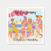 Grappige zomer strand cocktail vrouwen 50ste verja servet (Voorkant)