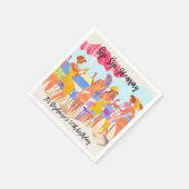 Grappige zomer strand cocktail vrouwen 50ste verja servet (Hoek)