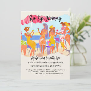 Grappige zomer strandcocktail vrouwen scheidingsfe kaart