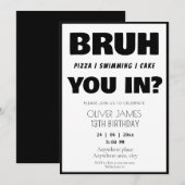 Grappige zomer verjaardag uitnodiging (Voorkant / Achterkant)