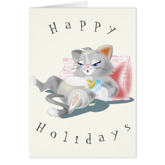 Grappige zomercard met babykat (Voorkant)
