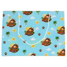 Grappige zomercatgiftzak met tropisch patroon