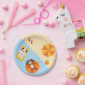 Grappige zomerhonden op het strand papieren bordje (Feest)