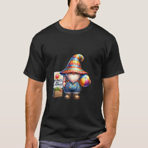 Grappige zomerkabouter vader met strandbal voor de t-shirt