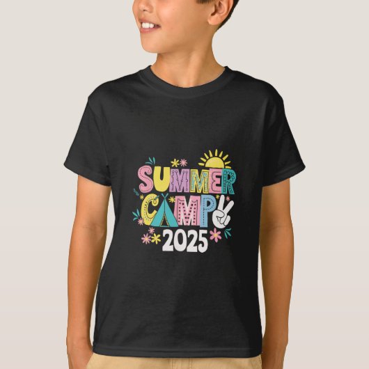 Grappige zomerkamp 2025 zomer vakantie matching Fa T-shirt (Voorkant)