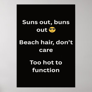 Grappige zomerse t-shirt leuzen 2026 Trendy strand Poster