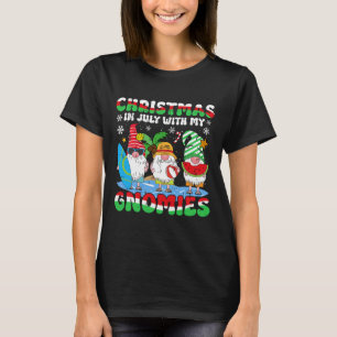 Grappige zomervakantie-gnomies kabouters voor kers t-shirt