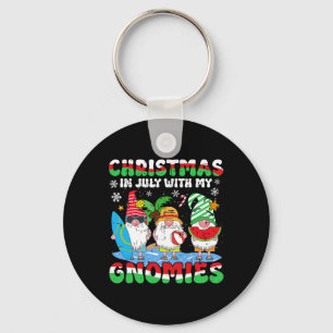 Grappige zomervakantie kabouters voor Kerstmis Sleutelhanger