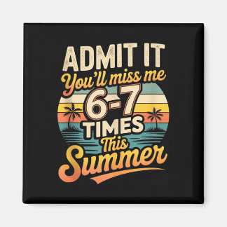 Grappige zomervakantie retro strand humor missen magneet