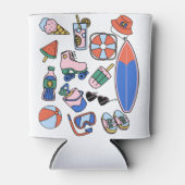 Grappige zomervakantie strandliefhebbers blikjeskoeler (Voorkant)