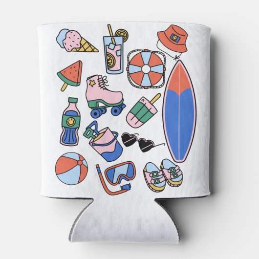 Grappige zomervakantie strandliefhebbers blikjeskoeler (Achterkant)