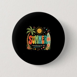 Grappige zomervakantie tropisch strand zonneschijn ronde button 5,7 cm
