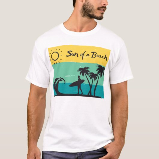 Grappige Zomervibes Zon van een Strand T-shirt (Voorkant)