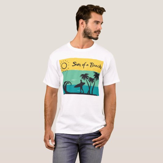 Grappige Zomervibes Zon van een Strand T-shirt (Voorkant volledig)