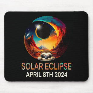Grappige Zon Eclipse Luiaard Draagt Zon Eclipse Muismat
