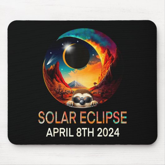 Grappige Zon Eclipse Luiaard Draagt Zon Eclipse Muismat (Voorkant)