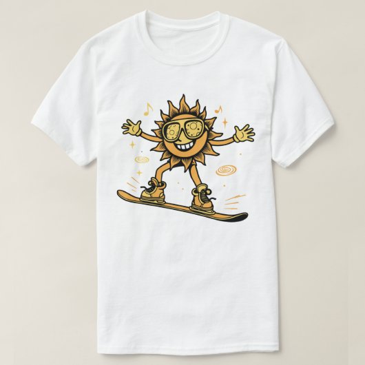 Grappige zon snowboarden t-shirt (Design voorkant)