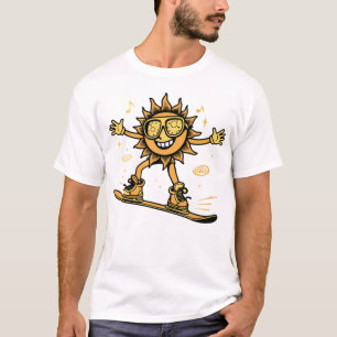 Grappige zon snowboarden t-shirt