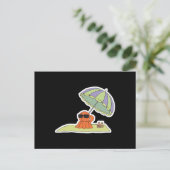 grappige zon zonnebank strand octopus briefkaart (Staand voorkant)