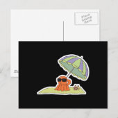grappige zon zonnebank strand octopus briefkaart (Voorkant / Achterkant)