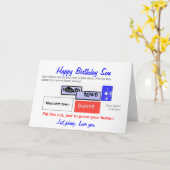 Grappige zonen verjaardagskaart. Ben je een robot? Kaart (Gele Bloem)