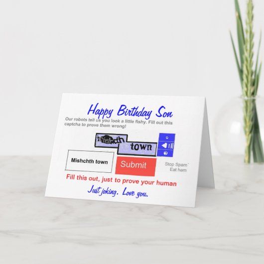 Grappige zonen verjaardagskaart. Ben je een robot? Kaart (Voorkant)
