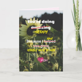 Grappige Zonnebloem Kaart van Moeder naar Kinderth