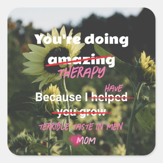 Grappige Zonnebloem Sticker Van Mama Naar Volwasse (Voorkant)