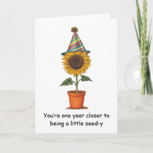 Grappige Zonnebloem Verjaardag Zaad-achtige Humor Kaart