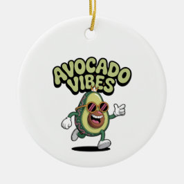 Grappige Zonnebril Avocado Keramisch Ornament