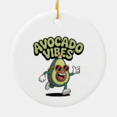 Grappige Zonnebril Avocado Keramisch Ornament (Achterkant)
